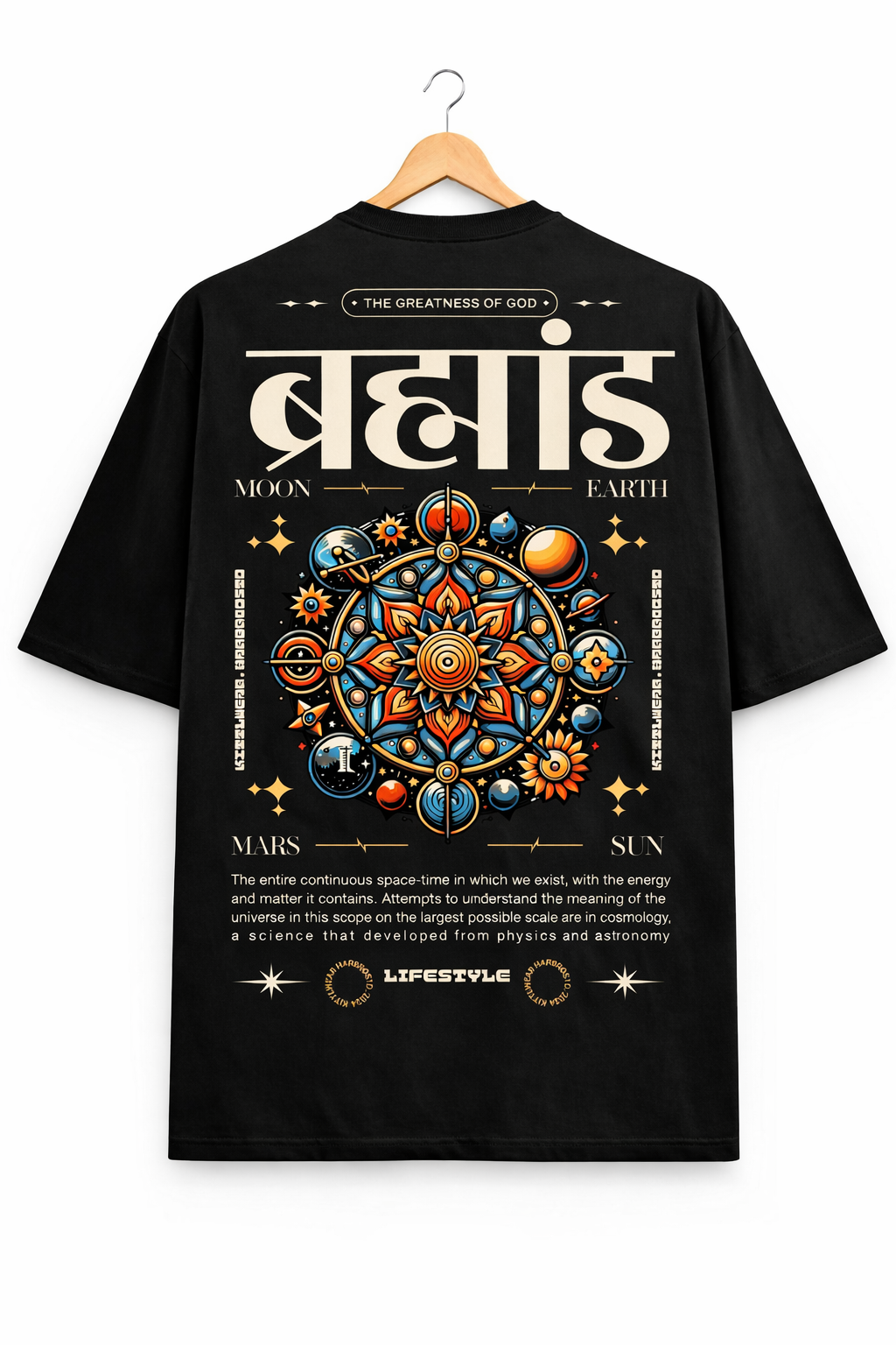 Brahmand Oversized T-Shirt – Cosmic Universe Graphic Back Print | Premium Streetwear Tee