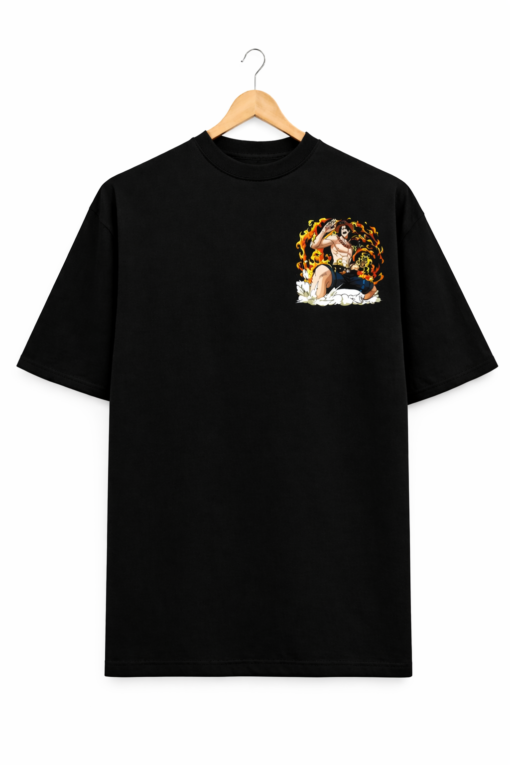 Portgas D. Ace Oversized T-Shirt – One Piece Fire Fist Anime Back Print | Premium Streetwear Tee